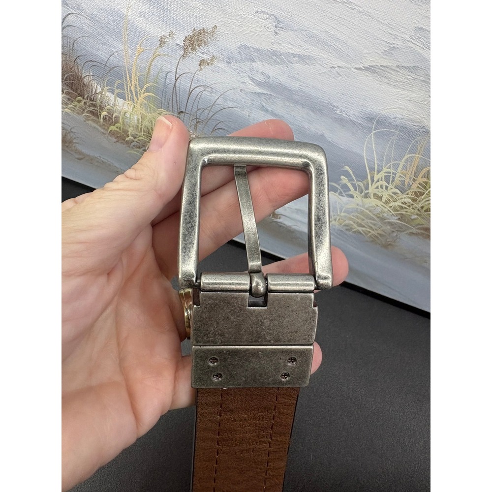 Dickies Mens Reversible Belt Black Brown Silver Swivel Buckle Size 38 - Picture 4 of 6